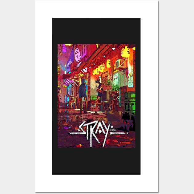 stray cat video gaming Wall Art by Color-Lab